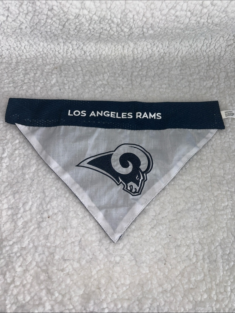 Los Angeles Rams Triangular Dog Bandana - White & Navy